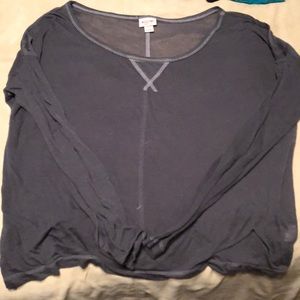 Oversized loose fitting grey long sleeve shirt